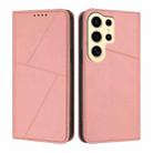 For Samsung Galaxy S24 Ultra 5G Strong Magnetic Frosted Flip Leather Phone Case(Pink) - 1