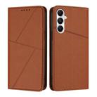 For Samsung Galaxy S24 FE 5G Strong Magnetic Frosted Flip Leather Phone Case(Coffee Color) - 1