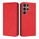 For Samsung Galaxy S23 Ultra 5G Strong Magnetic Frosted Flip Leather Phone Case(Red) - 1