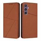 For Samsung Galaxy S23 FE 5G Strong Magnetic Frosted Flip Leather Phone Case(Coffee Color) - 1