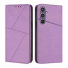 For Samsung Galaxy S23 FE 5G Strong Magnetic Frosted Flip Leather Phone Case(Light Purple) - 1