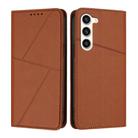 For Samsung Galaxy S23 5G Strong Magnetic Frosted Flip Leather Phone Case(Coffee Color) - 1