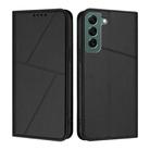 For Samsung Galaxy S22+ 5G Strong Magnetic Frosted Flip Leather Phone Case(Black) - 1