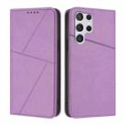 For Samsung Galaxy S22 Ultra 5G Strong Magnetic Frosted Flip Leather Phone Case(Light Purple) - 1