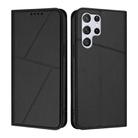 For Samsung Galaxy S22 Ultra 5G Strong Magnetic Frosted Flip Leather Phone Case(Black) - 1