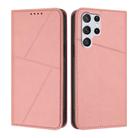 For Samsung Galaxy S22 Ultra 5G Strong Magnetic Frosted Flip Leather Phone Case(Pink) - 1