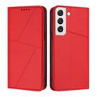 For Samsung Galaxy S22 5G Strong Magnetic Frosted Flip Leather Phone Case(Red) - 1