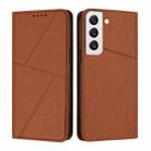 For Samsung Galaxy S22 5G Strong Magnetic Frosted Flip Leather Phone Case(Coffee Color) - 1