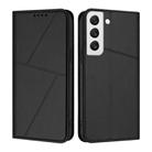 For Samsung Galaxy S22 5G Strong Magnetic Frosted Flip Leather Phone Case(Black) - 1
