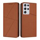 For Samsung Galaxy S21 Ultra 5G Strong Magnetic Frosted Flip Leather Phone Case(Coffee Color) - 1