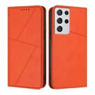 For Samsung Galaxy S21 Ultra 5G Strong Magnetic Frosted Flip Leather Phone Case(Orange) - 1