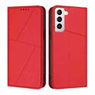 For Samsung Galaxy S21 5G Strong Magnetic Frosted Flip Leather Phone Case(Red) - 1