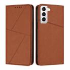 For Samsung Galaxy S21 5G Strong Magnetic Frosted Flip Leather Phone Case(Coffee Color) - 1