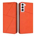 For Samsung Galaxy S21 5G Strong Magnetic Frosted Flip Leather Phone Case(Orange) - 1