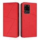 For Samsung Galaxy S20 Ultra Strong Magnetic Frosted Flip Leather Phone Case(Red) - 1