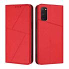 For Samsung Galaxy S20 FE Strong Magnetic Frosted Flip Leather Phone Case(Red) - 1