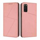 For Samsung Galaxy S20 Strong Magnetic Frosted Flip Leather Phone Case(Pink) - 1