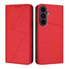 For Samsung Galaxy S25 FE 5G Strong Magnetic Frosted Flip Leather Phone Case(Red) - 1