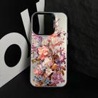 For iPhone 16 Pro Flower Series Color Silver TPU Hybrid PC Phone Case(Colorful Flowers CK117) - 3