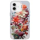 For iPhone 16 Plus Flower Series Color Silver TPU Hybrid PC Phone Case(Colorful Flowers CW115) - 1