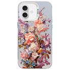 For iPhone 16 Plus Flower Series Color Silver TPU Hybrid PC Phone Case(Colorful Flowers CW117) - 1