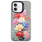 For iPhone 16 Flower Series Color Silver TPU Hybrid PC Phone Case(Colorful Flowers CK111) - 1