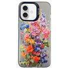 For iPhone 16 Flower Series Color Silver TPU Hybrid PC Phone Case(Colorful Flowers CK112) - 1