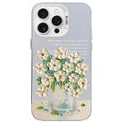 For iPhone 15 Pro Max Flower Series Color Silver TPU Hybrid PC Phone Case(Daisy CW120) - 1