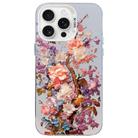 For iPhone 14 Pro Flower Series Color Silver TPU Hybrid PC Phone Case(Colorful Flowers CW117) - 1