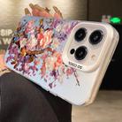 For iPhone 14 Pro Flower Series Color Silver TPU Hybrid PC Phone Case(Colorful Flowers CW117) - 2