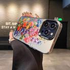 For iPhone 14 Plus Flower Series Color Silver TPU Hybrid PC Phone Case(Colorful Flowers CK112) - 2
