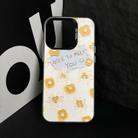 For iPhone 14 Plus Flower Series Color Silver TPU Hybrid PC Phone Case(Small Yellow Flowers CW122) - 3
