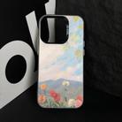 For iPhone 14 Flower Series Color Silver TPU Hybrid PC Phone Case(Blue Sky Flowers CK119) - 3