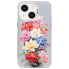 For iPhone 14 Flower Series Color Silver TPU Hybrid PC Phone Case(Colorful Flowers CW111) - 1