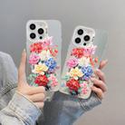 For iPhone 14 Flower Series Color Silver TPU Hybrid PC Phone Case(Colorful Flowers CW111) - 3