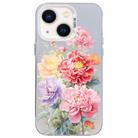 For iPhone 14 Flower Series Color Silver TPU Hybrid PC Phone Case(Colorful Flowers CW113) - 1