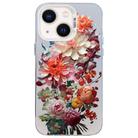 For iPhone 14 Flower Series Color Silver TPU Hybrid PC Phone Case(Colorful Flowers CW115) - 1