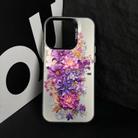 For iPhone 14 Flower Series Color Silver TPU Hybrid PC Phone Case(Purple Flowers CW116) - 3