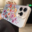 For iPhone 14 Flower Series Color Silver TPU Hybrid PC Phone Case(Colorful Flowers CW118) - 2