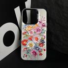 For iPhone 14 Flower Series Color Silver TPU Hybrid PC Phone Case(Colorful Flowers CW118) - 3