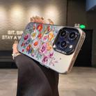 For iPhone 13 Pro Max Flower Series Color Silver TPU Hybrid PC Phone Case(Colorful Flowers CK118) - 2