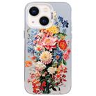 For iPhone 13 mini Flower Series Color Silver TPU Hybrid PC Phone Case(Colorful Flowers CW114) - 1