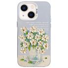 For iPhone 13 Flower Series Color Silver TPU Hybrid PC Phone Case(Daisy CW120) - 1