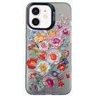 For iPhone 12 Flower Series Color Silver TPU Hybrid PC Phone Case(Colorful Flowers CK118) - 1