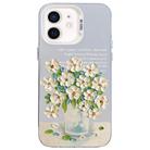 For iPhone 12 Flower Series Color Silver TPU Hybrid PC Phone Case(Daisy CW120) - 1