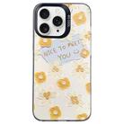 For iPhone 11 Pro Max Flower Series Color Silver TPU Hybrid PC Phone Case(Small Yellow Flowers CK122) - 1
