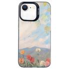 For iPhone SE 2022 / SE 2020 / 8 / 7 Flower Series Color Silver TPU Hybrid PC Phone Case(Blue Sky Flowers CK119) - 1