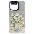 For iPhone 8 Plus / 7 Plus Flower Series Color Silver TPU Hybrid PC Phone Case(Daisy CK120) - 1