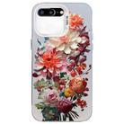 For iPhone 8 Plus / 7 Plus Flower Series Color Silver TPU Hybrid PC Phone Case(Colorful Flowers CW115) - 1