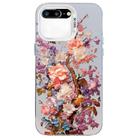 For iPhone 8 Plus / 7 Plus Flower Series Color Silver TPU Hybrid PC Phone Case(Colorful Flowers CW117) - 1